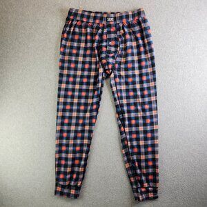 Saxx Pants Mens L Blue Plaid Droptemp Cooling Sleep Ballpark Pouch Lounge Pajama
